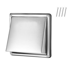 6 inch External Extractor Wall Vent Cover, Square AC Vent Gable Cover, Premium Stainless Steel & with Built-in a Protection Screen, for House,Bat