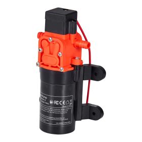 Water Pressure Pump, 12V DC 1.2 GPM (4.5 L/min), 2-Chamber Self-Priming Diaphragm Water Pump with 2 Hose Clamps, 80 PSI Max Pressure, Quiet Opera
