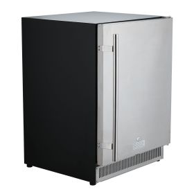 24 inch Indoor/Outdoor Beverage Refrigerator, 185QT Undercounter or Freestanding Beverage Fridge (Material: Body Sheet Metal Spraying + Door Stainless Steel)